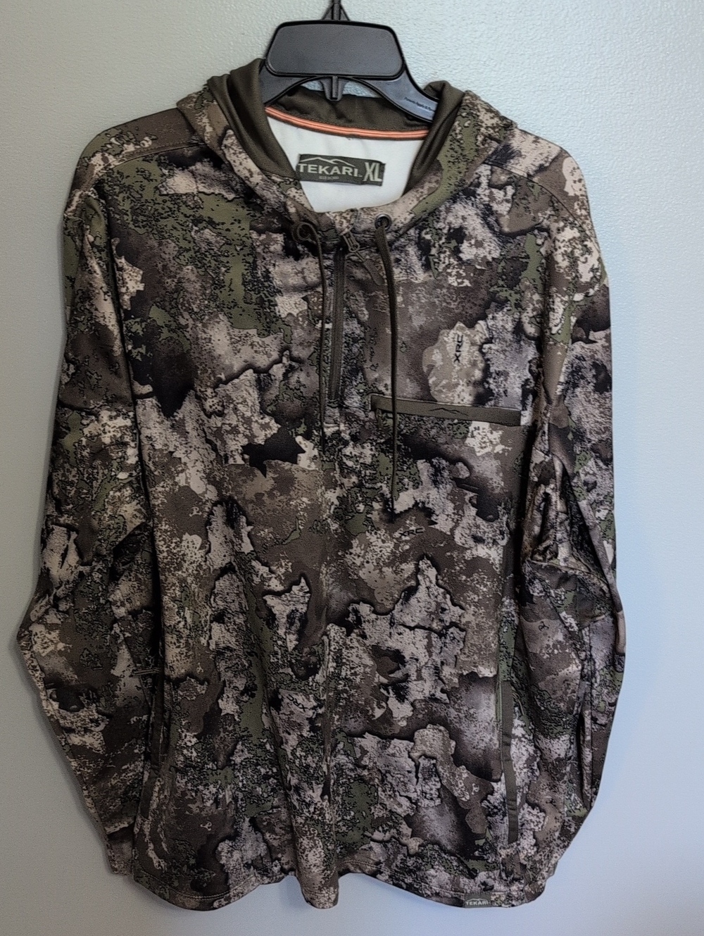 Tekari Men's Camo Quarter Zip Pullover Hoodie XL